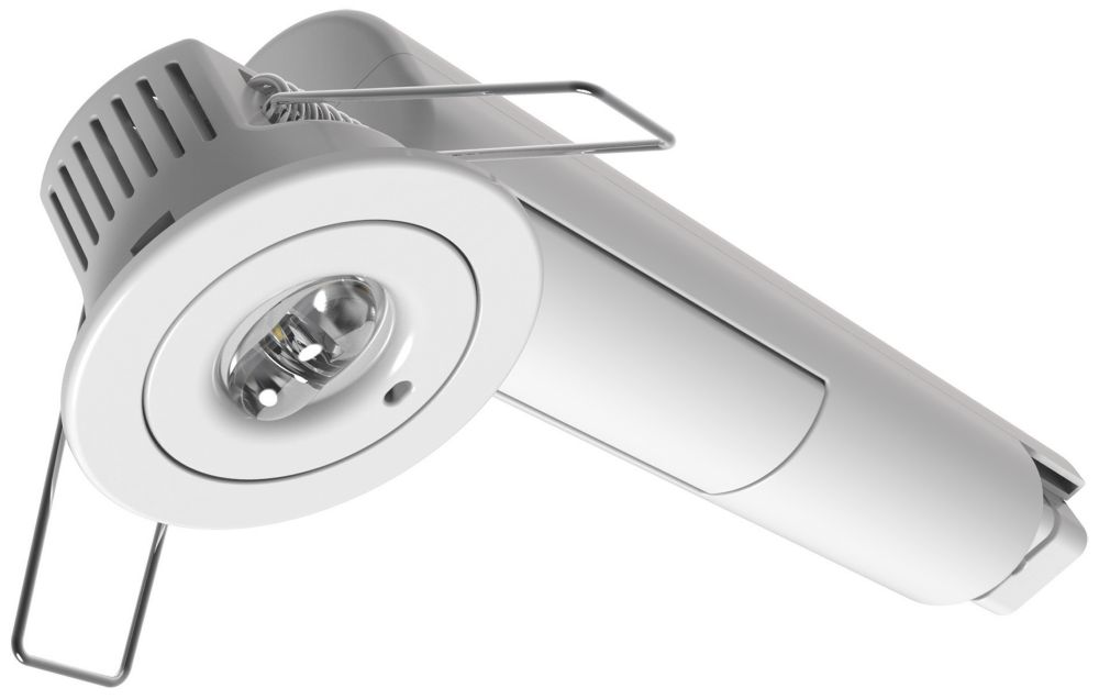 Luceco Tempus Fixed  Recessed Non-Maintained Emergency LED Downlight for Open Areas White 1W 120lm 50mm