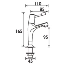 Bristan Lever Contemporary Single Lever High Neck Pillar Kitchen Taps Chrome 1 Pair