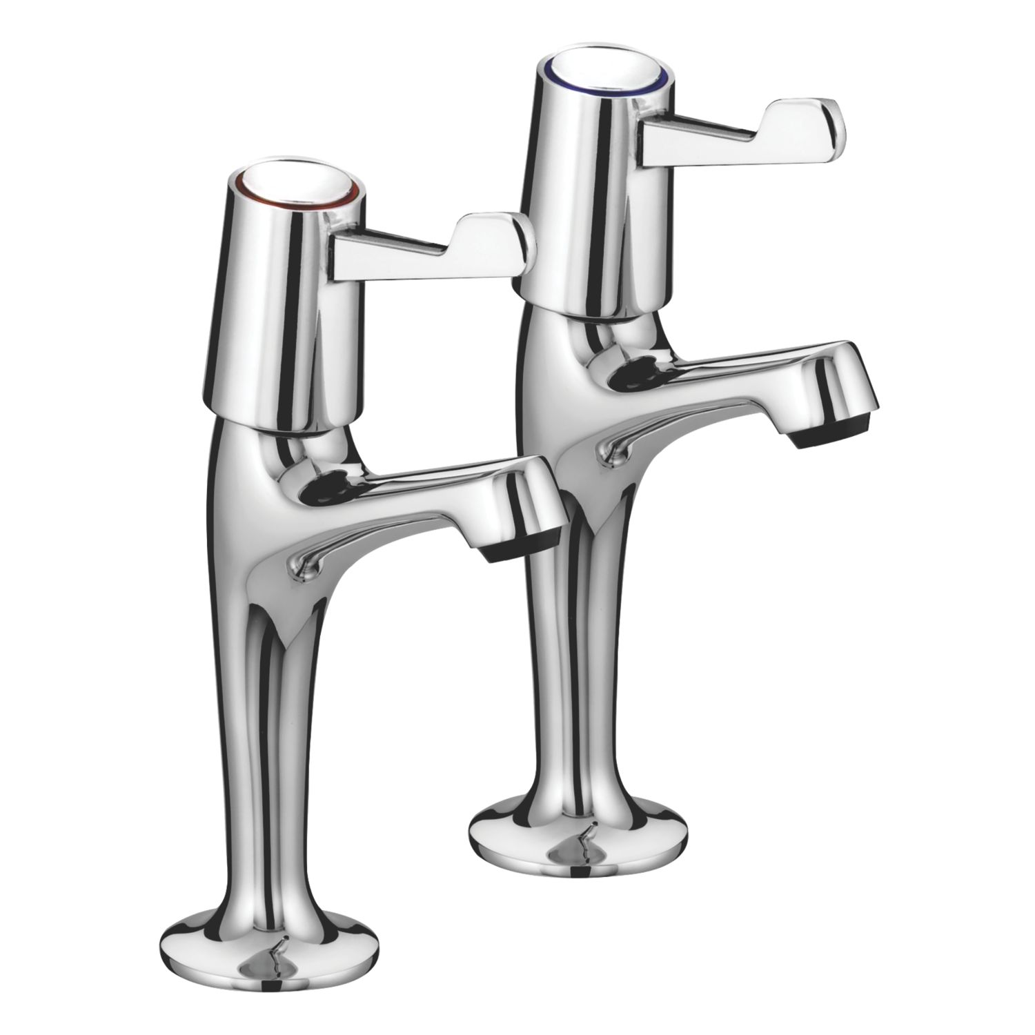Bristan Lever Contemporary Single Lever High Neck Pillar Kitchen Taps Chrome 1 Pair (805JE)