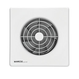 Manrose Quiet Fan X5/ QF100X5OP 100mm (4") Axial Bathroom Extractor Fan  White 220-240V