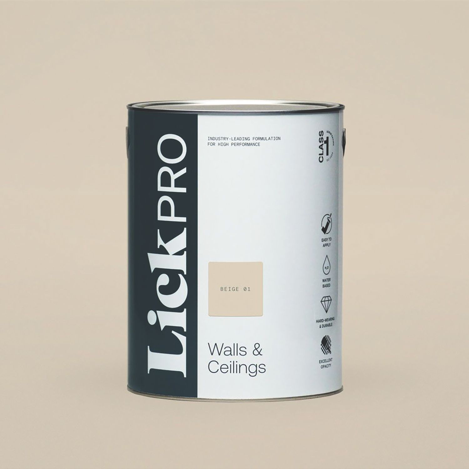 LickPro Max+ 5Ltr Beige 01 Matt Emulsion Paint (805JY)