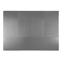 Interlocking Floor Tiles Grey 10mm 12 Pack