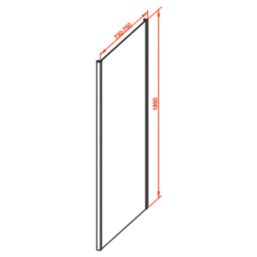Semi-Framed Side Panel Polished Silver 760mm