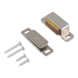Essentials Premium Adjustable Magnetic Cabinet Catch Satin Nickel 46mm x 14mm 4 Pack