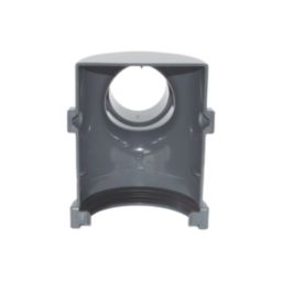 FloPlast MiniFlo uPVC Half Round Stop End Outlet Anthracite Grey 76mm x 50mm