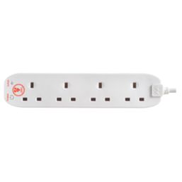 Masterplug 13A 4-Gang Unswitched Surge-Protected Extension Lead  2m