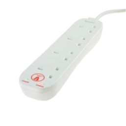 Masterplug 13A 4-Gang Unswitched Surge-Protected Extension Lead  2m