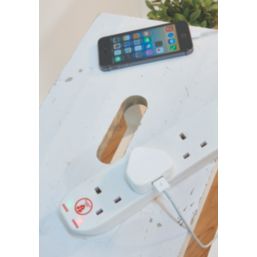 Masterplug 13A 4-Gang Unswitched Surge-Protected Extension Lead  2m