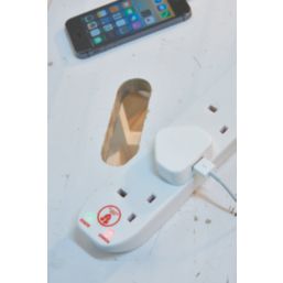 Masterplug 13A 4-Gang Unswitched Surge-Protected Extension Lead  2m