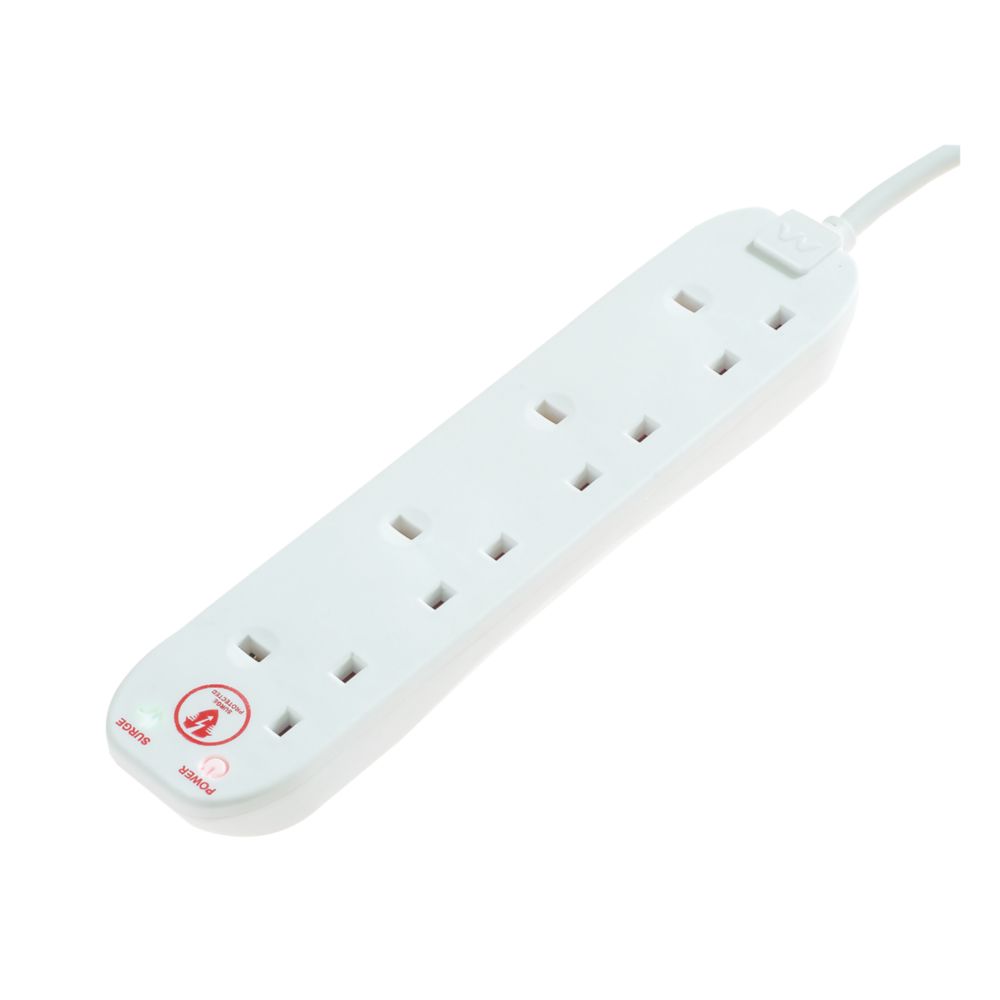 Masterplug  13A 4-Gang Unswitched Surge-Protected Extension Lead 2m