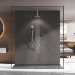 Aqualisa Optic Q HP/Combi Rear-Fed Chrome Thermostatic Dual Outlet Smart Shower with Ceiling-Fixed Head