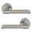 Cooke & Lewis Jaslanic Fire Rated Lever on Rose Handle Pair Polished Chrome / Satin Nickel
