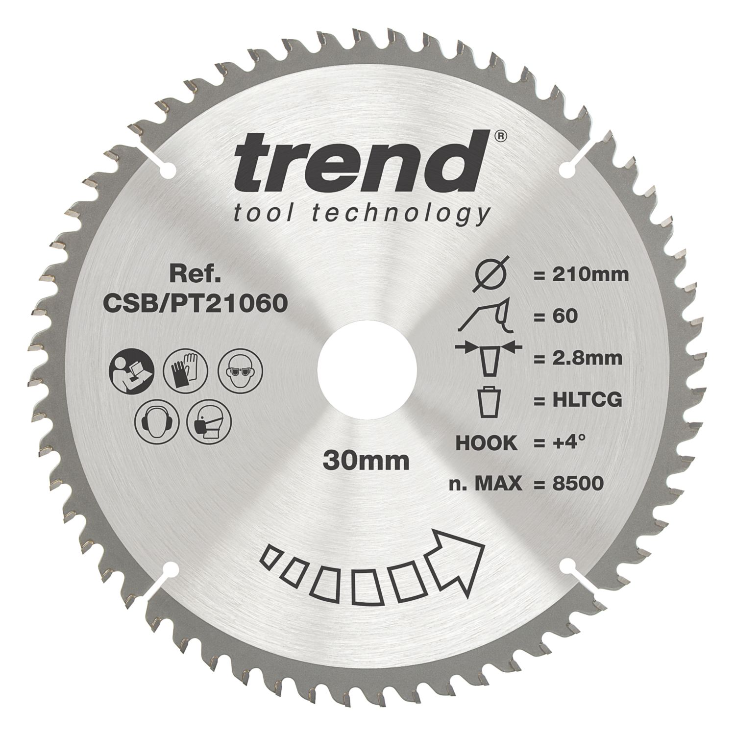 Trend CSB/PT21060 High Pressure Laminate Circular Saw Blade 210mm x 30mm 60T (806EC)