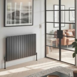 Reina Harley Double 600mm x 1190mm 4363BTU Anthracite Horizontal Designer Radiator