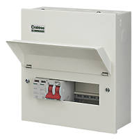 Crabtree Starbreaker 9-Module 5-Way Part-Populated  Main Switch Consumer Unit with SPD