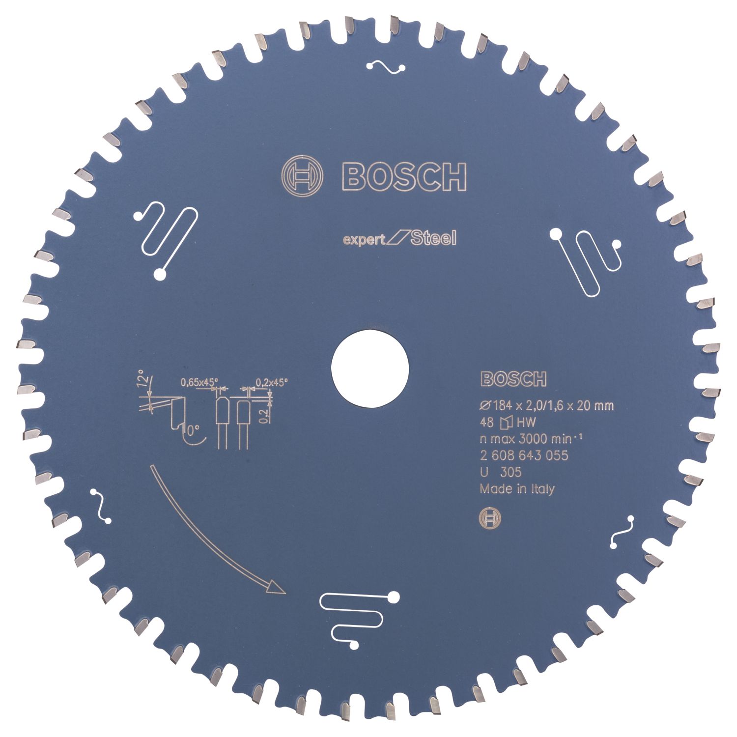 Bosch Expert Steel Circular Saw Blade 184mm x 20mm 48T (806KP)