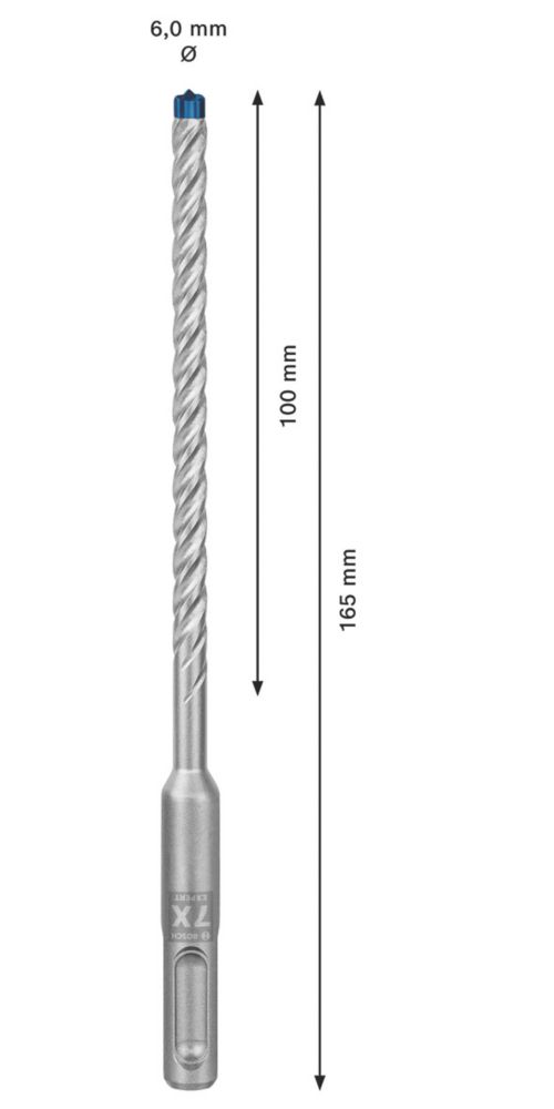 Bosch Expert SDS Plus Shank Drill Bit 6mm X 165mm - Screwfix