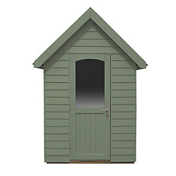 Forest FRA58GNIN 5' 6" x 8' 6" (Nominal) Apex Overlap Timber Shed with Assembly