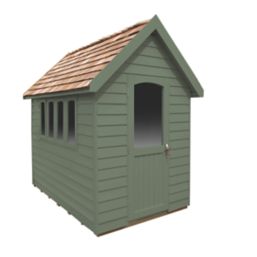 Forest FRA58GNIN 5' 6" x 8' 6" (Nominal) Apex Overlap Timber Shed with Assembly