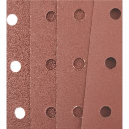 Titan   40/80/120/180 Grit 6-Hole Punched Multi-Material Sanding Sheets 115mm x 104mm 10 Pack