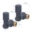 Towelrads  15mm x 1/2" Anthracite Angled Designer Manual Radiator Valve & Lockshield  2 Pack