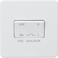 Knightsbridge SF1100MW 10AX 1-Gang TP Fan Isolator Switch Matt White