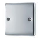 British General Nexus Metal 1-Gang Blanking Plate Polished Chrome