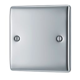 British General Nexus Metal 1-Gang Blanking Plate Polished Chrome