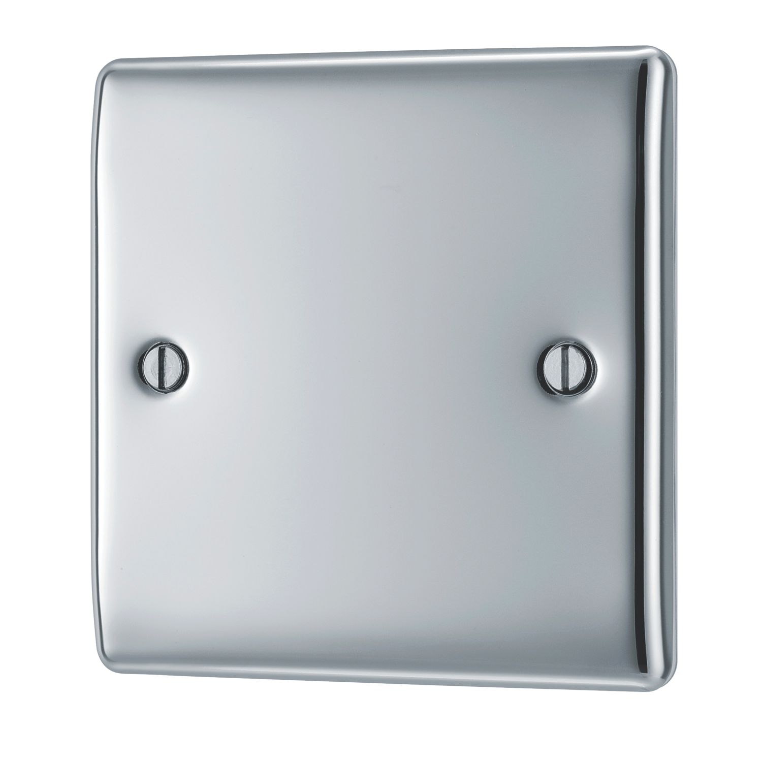 British General Nexus Metal 1-Gang Blanking Plate Polished Chrome (806XG)