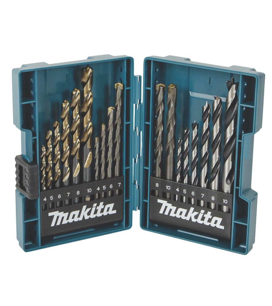 Makita B49432 Straight Shank Combination Drill Bit Set 18 Pieces