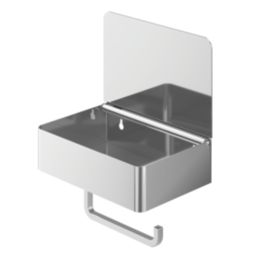 Swirl Caldew Toilet Roll Holder with Shelf & Storage Box Chrome