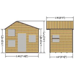 Shire Loft 8' x 5' 6" (Nominal) Shiplap T&G Timber Playhouse