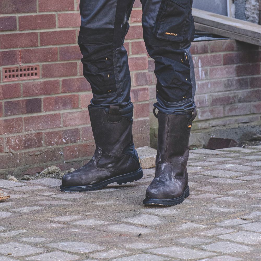 DeWalt Rigger 2 Size 7 Brown Steel Toe Cap Safety Rigger Boots Screwfix