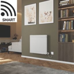 Azur Duke 700W 3-Column Electric Radiator 600mm x 650mm White 2389BTU