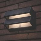 Lutec Barlo Outdoor LED Solar Wall Light With PIR Sensor Dark Grey 950lm