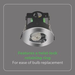 4lite  Fixed  Fire Rated IP65 GU10 Downlight Chrome
