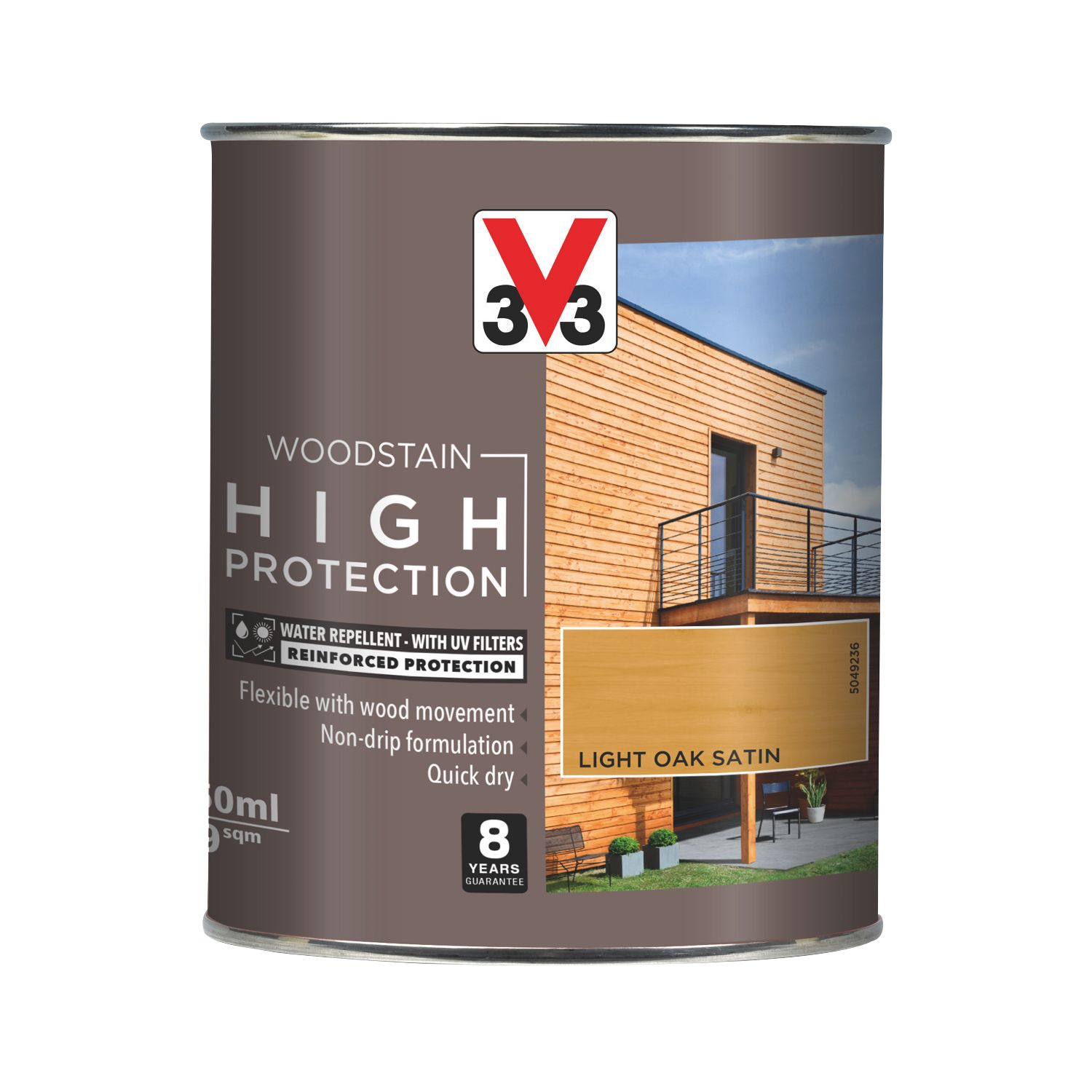 V33 750ml Light Oak Satin Water-Based Exterior Wood Stain (807FF)