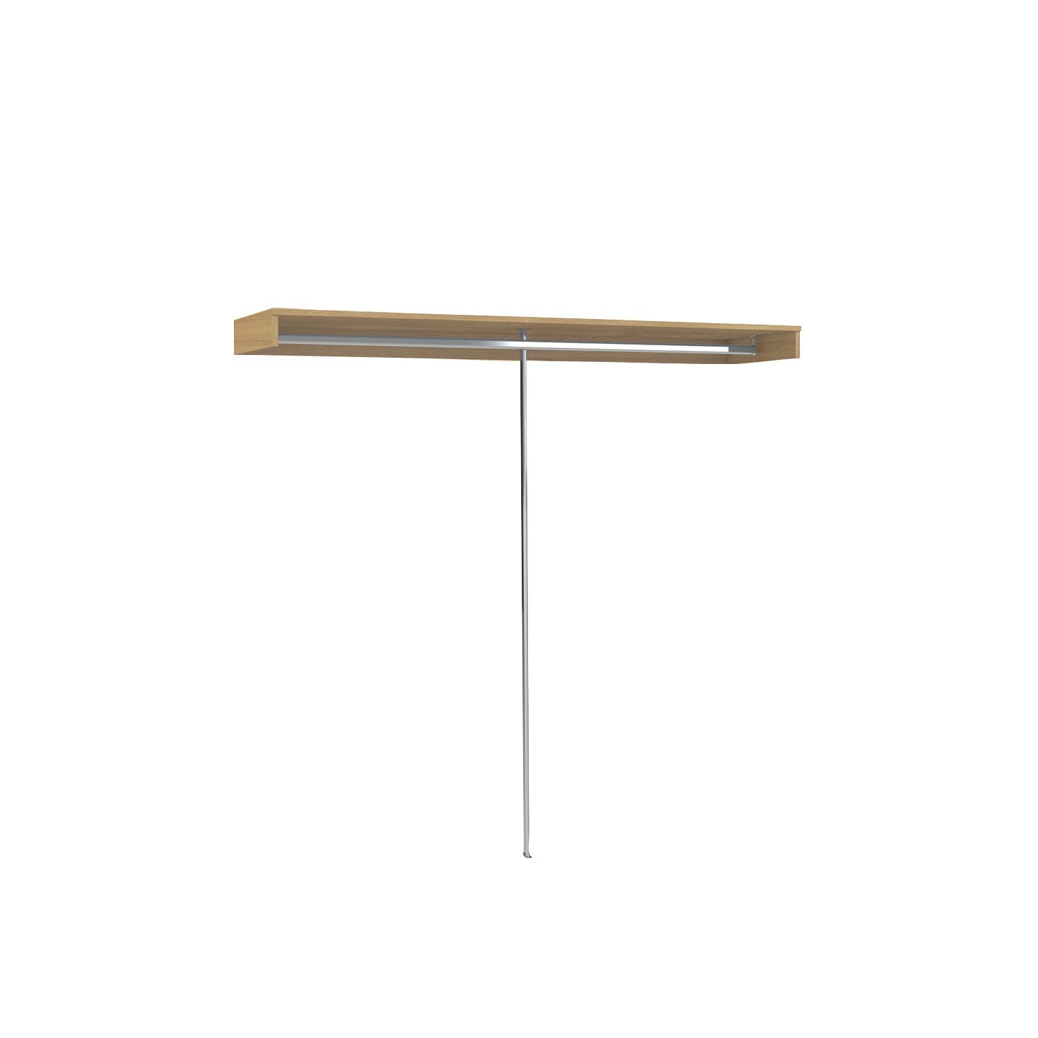 Spacepro Interior Unit Shelf with Hanger Bar Oak 2700mm x 110mm (807GP)