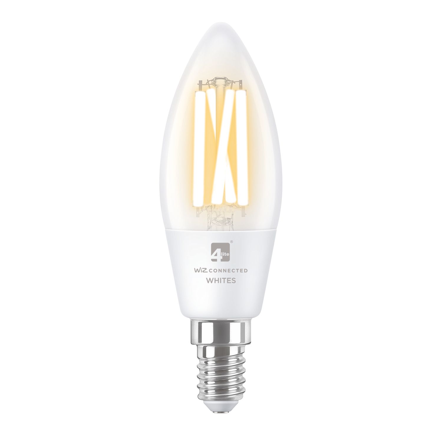 4lite E14 Candle LED Smart Light Bulb 5W 470lm 2 Pack (807GR)