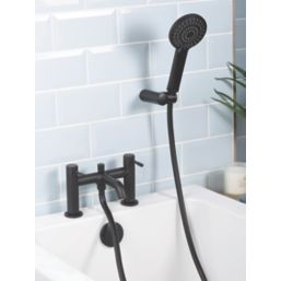 Bristan Mila Black 140mm Deck Mounted Dual Control Manual Shower Mixer Tap