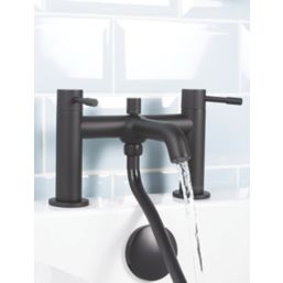 Bristan Mila Black 140mm Deck Mounted Dual Control Manual Shower Mixer Tap