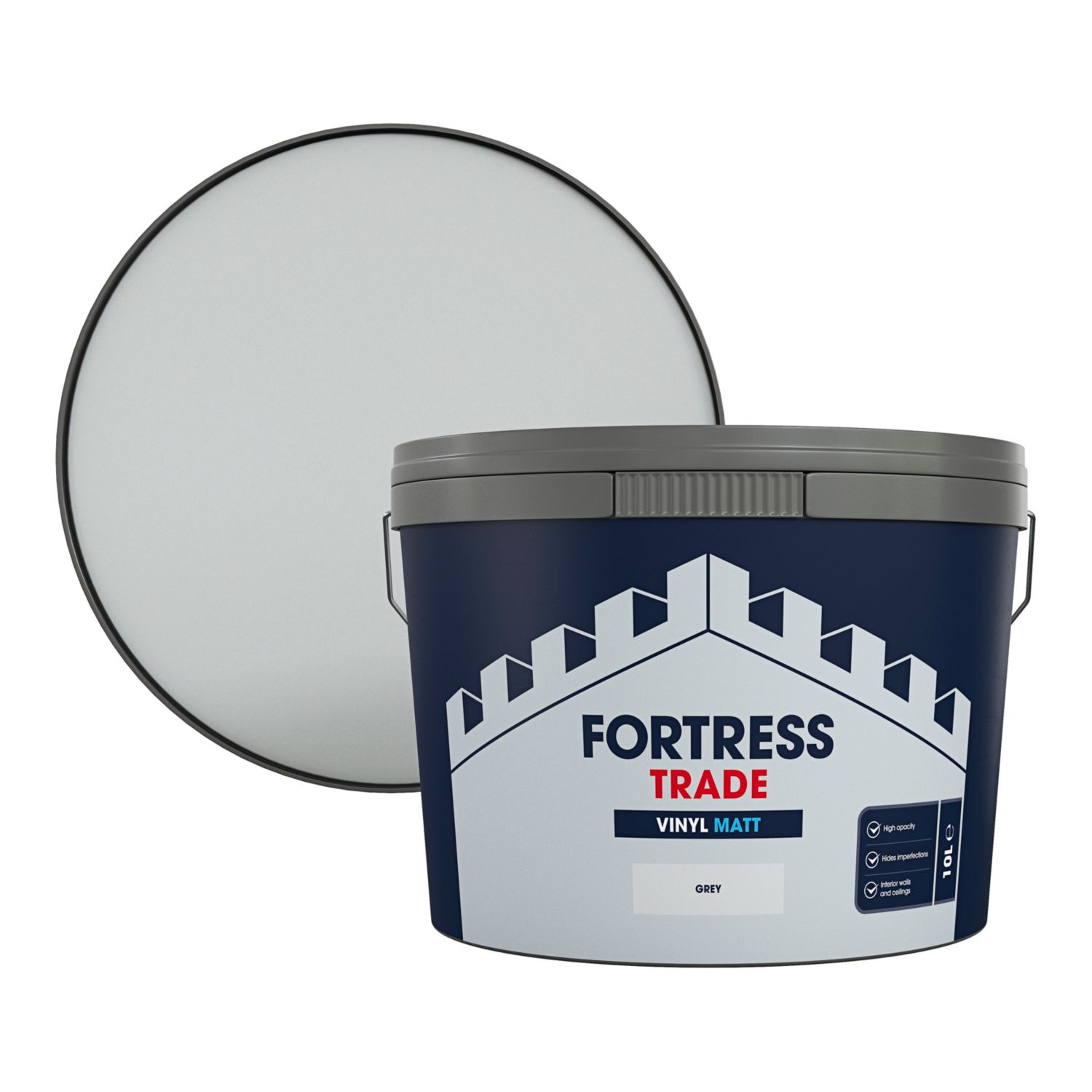 Fortress Trade 10Ltr Grey Vinyl Matt Emulsion Paint (807JM)