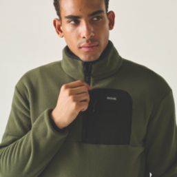 Regatta Frankie Half Zip Fleece Dark Khaki/Black  3X Large 49-51" Chest