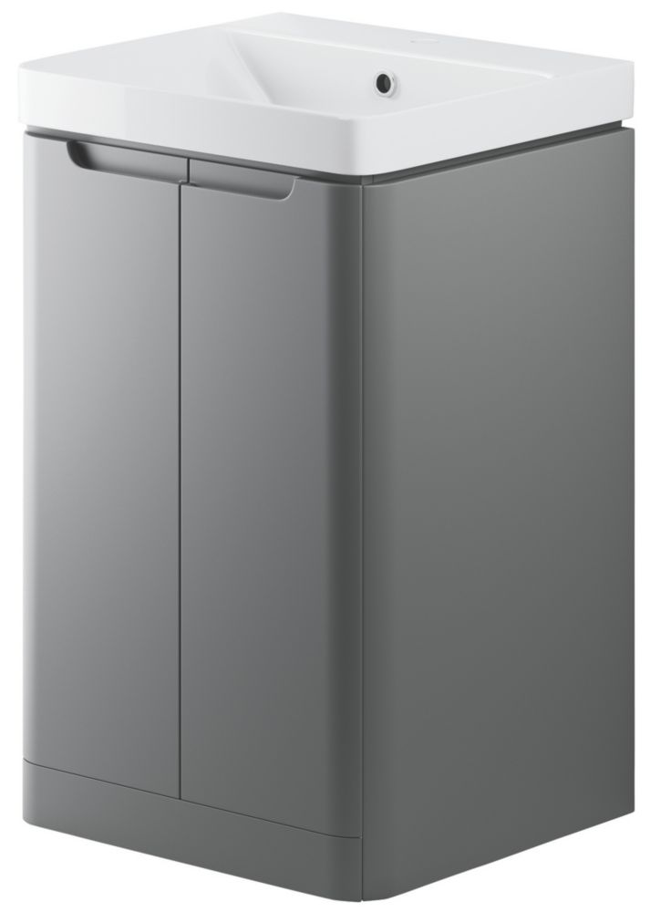Floorstanding Vanity Unit & Basin Matt Grey 500mm x 460mm x 840mm