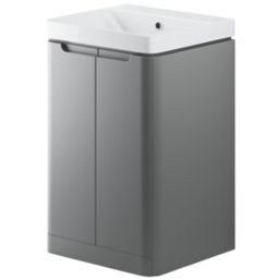 Floorstanding Vanity Unit & Basin Matt Grey 500mm x 460mm x 840mm