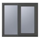 Crystal  Right-Hand Opening Obscure Double-Glazed Casement Anthracite on White uPVC Window 1190mm x 965mm