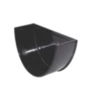 FloPlast Hi-Cap Half Round Internal Stop End Black 115mm