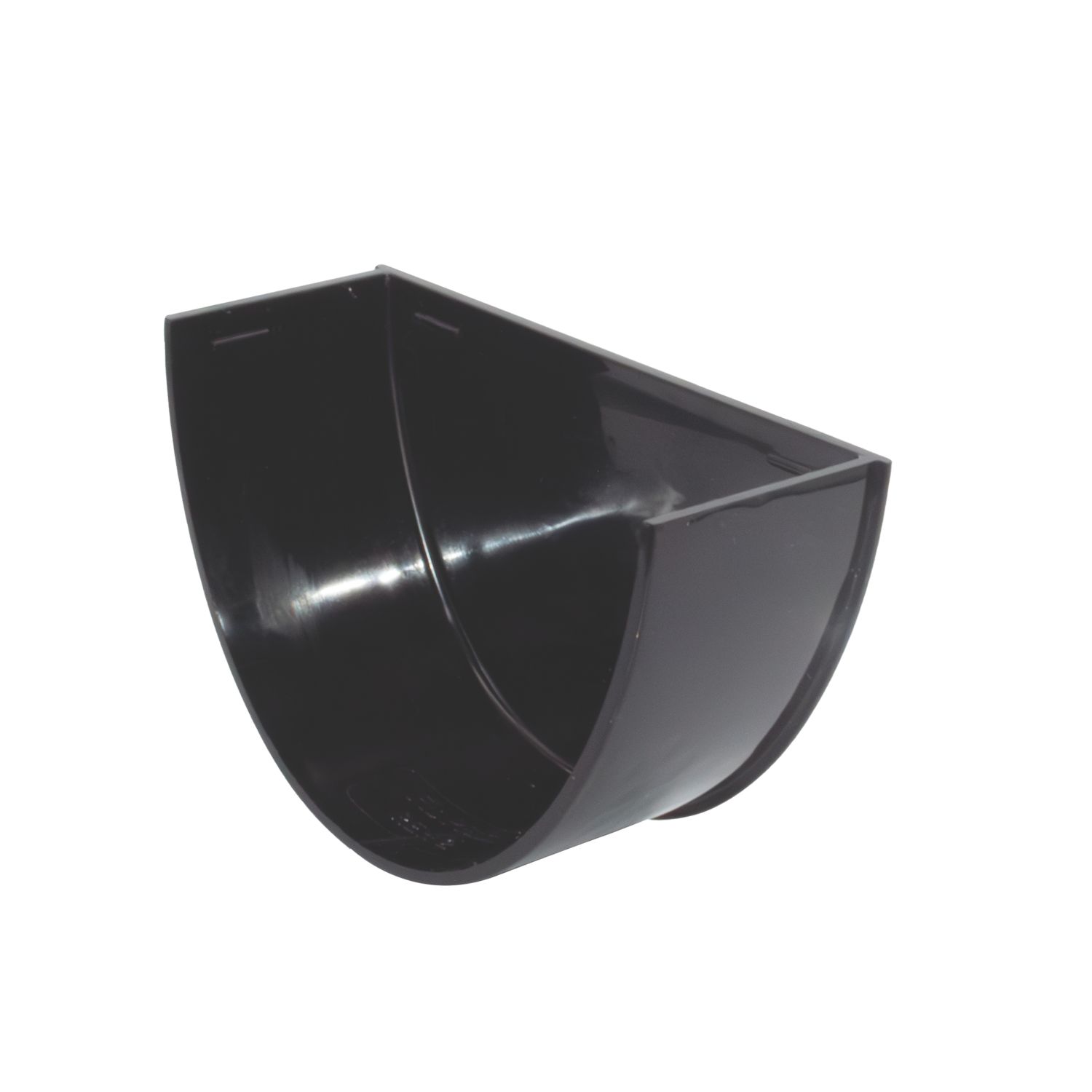 FloPlast Hi-Cap Half Round Internal Stop End Black 115mm (807YE)
