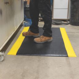 COBA Orthomat Premium Bubble Anti-Fatigue Floor Mat Black / Yellow 1500mm x 900mm x 16mm