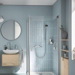 Grohe Precision Flow HP Rear-Fed Exposed Chrome Thermostatic Shower Mixer Set